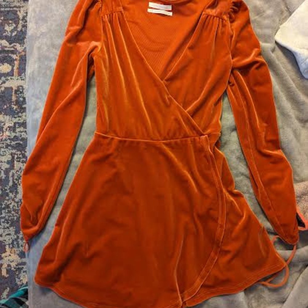 Urban Outfitters orange 3/4 sleeve romper
